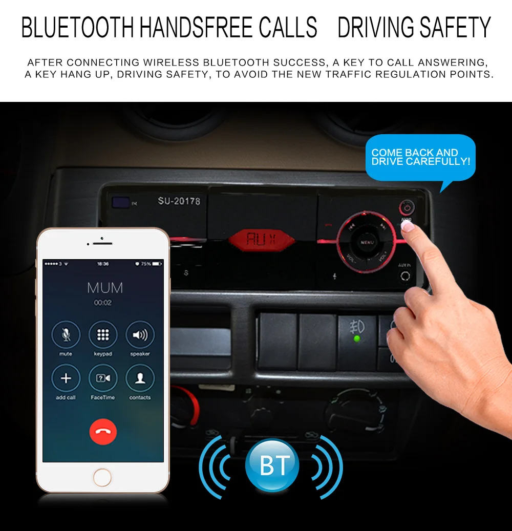 Автомагнитола 1Din In-Dash MP3 Multimemedia плеер авторадио AUX FM Bluetooth Handsfree USB SD карта пульт дистанционного управления автомобильный аудио