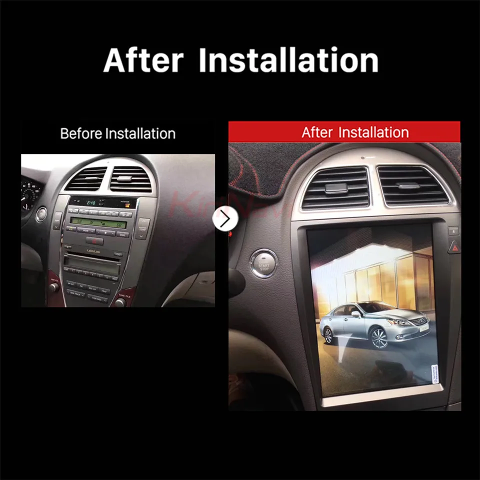 Perfect KiriNavi Vertical Screen Tesla Style 10.4" Android Car Radio for Lexus ES ES240 ES300 ES330 ES350 Car Multimedia Dvd Navigaton 5