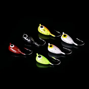

WALK FISH 6PCS/Lot Banana Winter Ice Fishing Lure 1.8cm 1.6g Mini Metal Lead Hook Bait Attractive 6color Metal Bait Fishing Hook