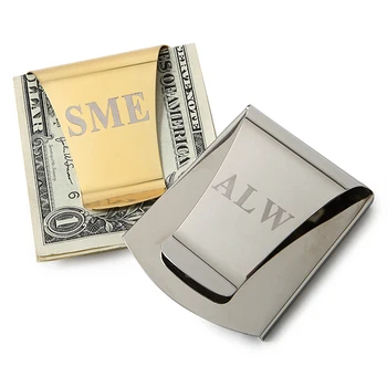 

Personalized Simple Stainless Steel Money Clips (Set of 4 )
