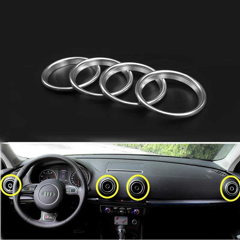 

For Audi A3 8V Interior Air Vent Outlet Ring Cover Trim 2012-2015 4pcs