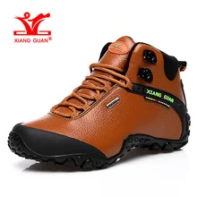 XIANGGUAN Woman Hiking Shoes Women High Leather Trekking Boots Brown Waterproof Sports Climbing Shoe Outdoor Walking