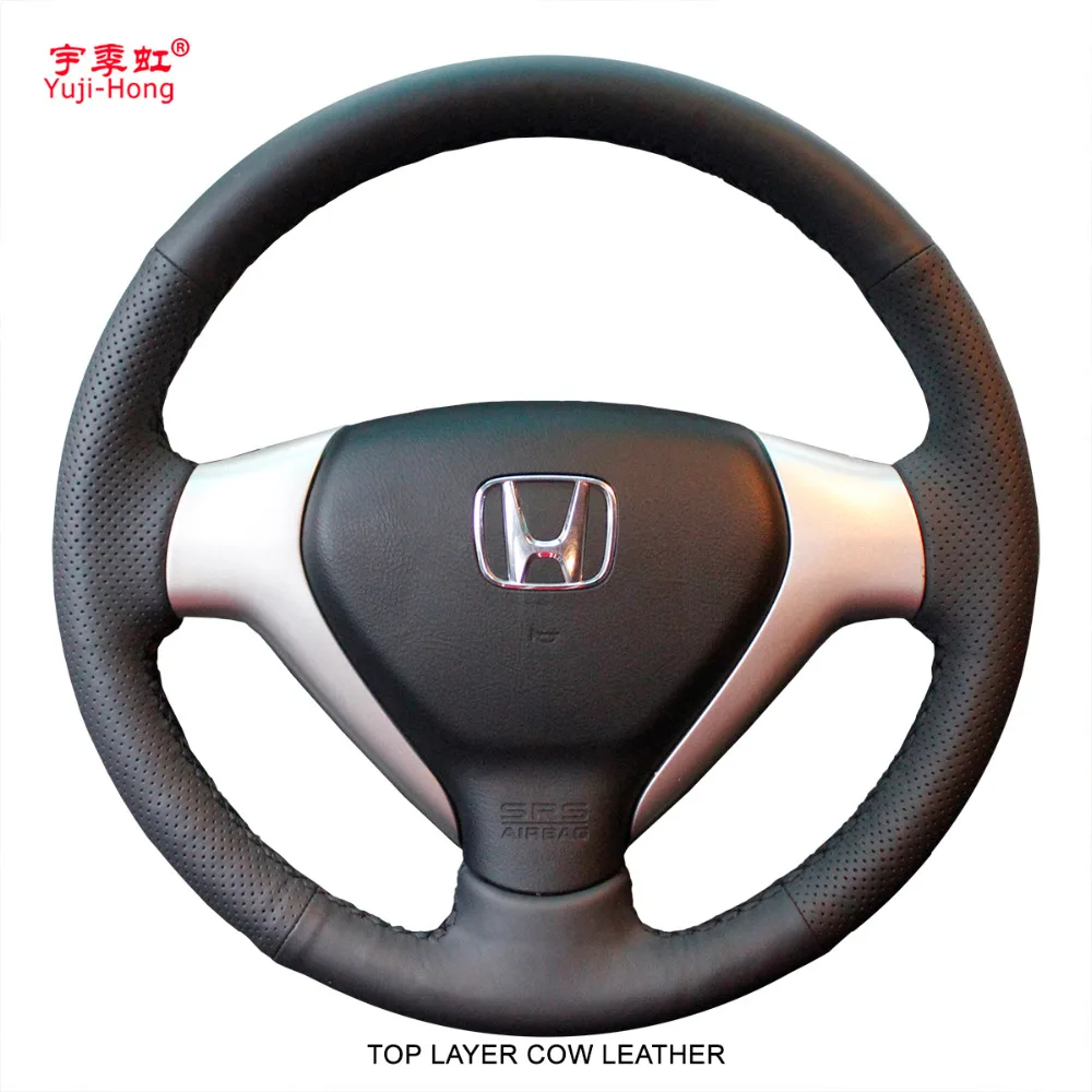 Yuji Hong Top Layer Genuine Cow Leather Car Steering Wheel Covers Case