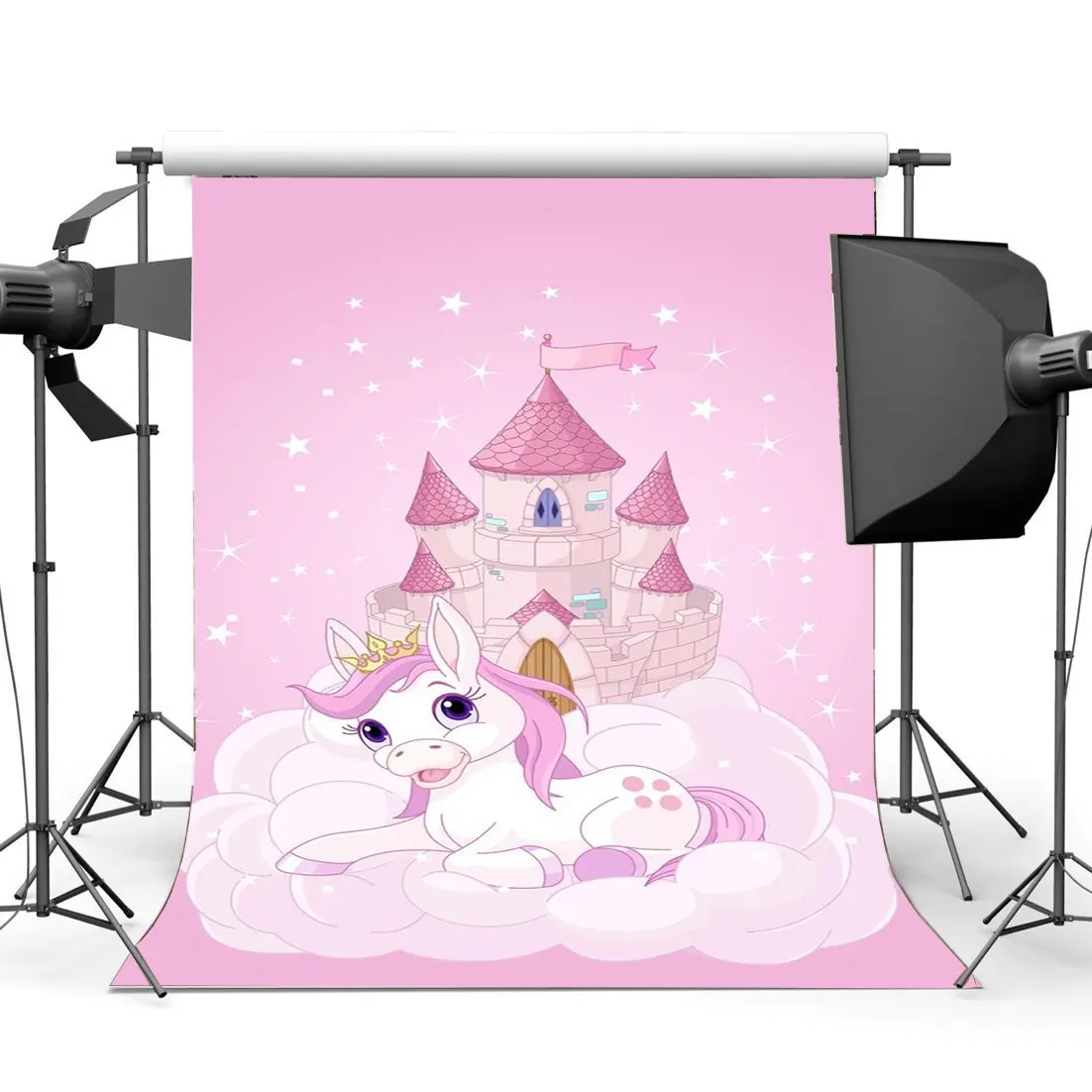 einhorn-hintergrund-baby-dusche-kulissen-m-rchen-burg-rosa-twinkle