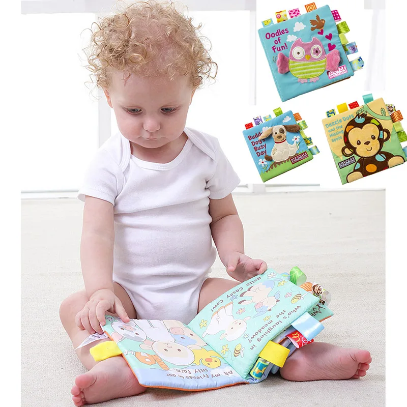 

JJOVCE Soft Cloth Book Baby Toys Animal Embroidered Newborn Early Development Activity Books baby Learning Toys
