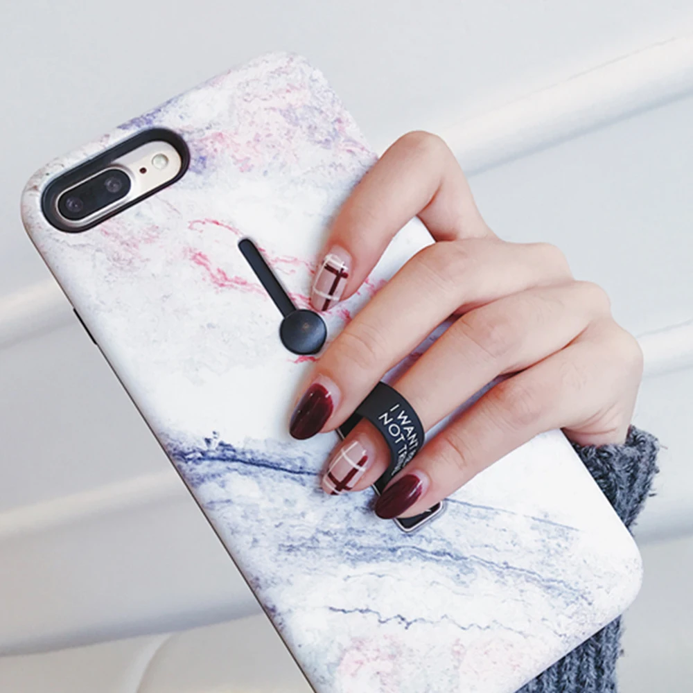 

For iphone 6 6s 7 8 Plus X Marble Flower Flamingo Soft silicon Ring Phone Case For iphone 6 Case Hide Stand Holder Cover