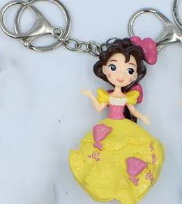 Disney princess cartoon keychain pendant doll Accessories Frozen Elsa Anna bag pendant model girl gift figure pendant Sofia - Цвет: 4