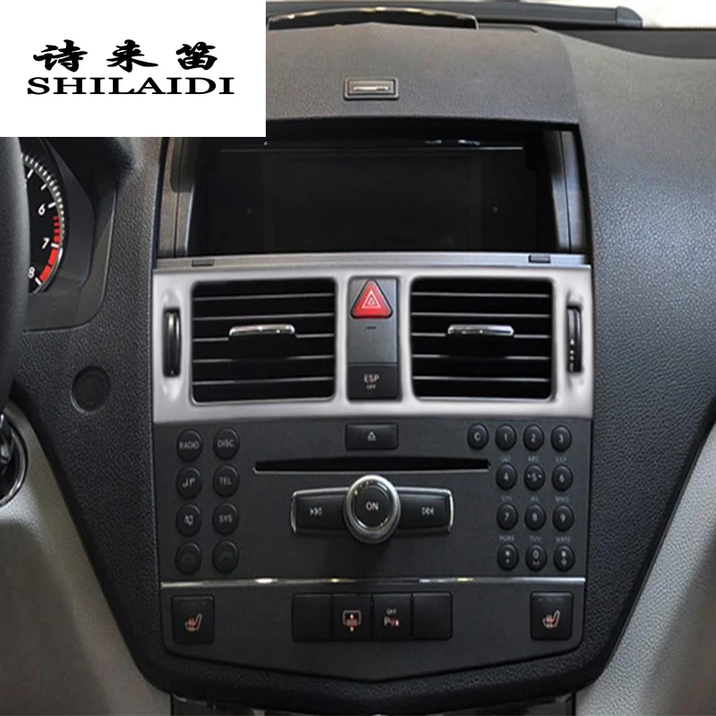 

Car Styling AC Front air Outlet Trim Frame Decoration Stickers Covers For Mercedes Benz C class W204 Interior Auto Accessories