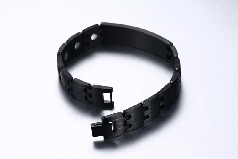 

2017 Punk Black Magnet Bracelet Men Chain Link Stainless Steel Bracelets Jewelry Charm Bangles Bracelets for Male Jewelry