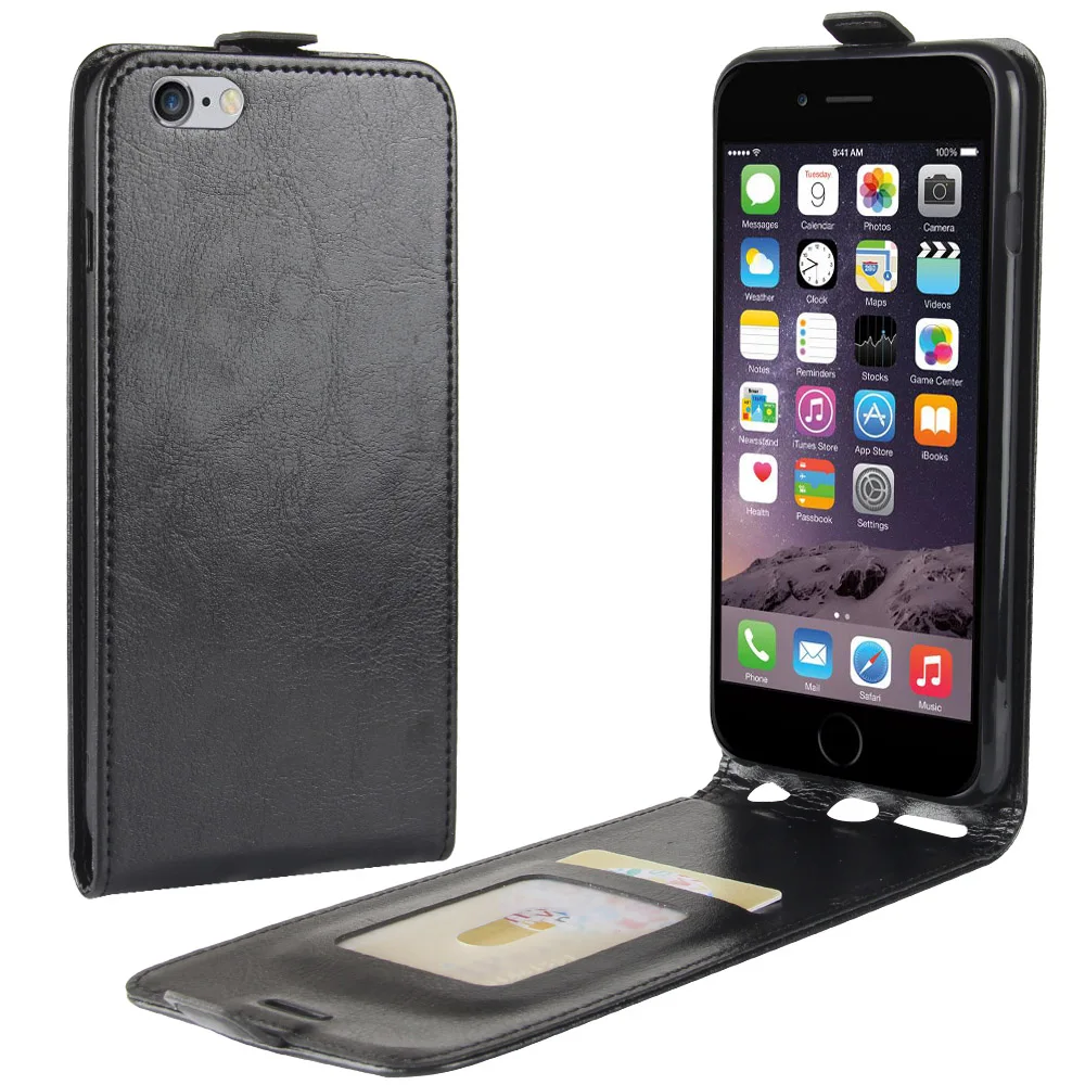 Retro Flip Wallet Vertical PU Leather Case Cover For iPhone 6 Plus/6S Plus Vintage Phone Housing