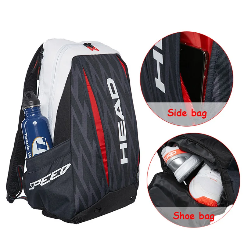 Head Tennis Bag 2017 Djokovic рюкзак с двойным плечом для спорта на открытом воздухе raquete de tenis 2