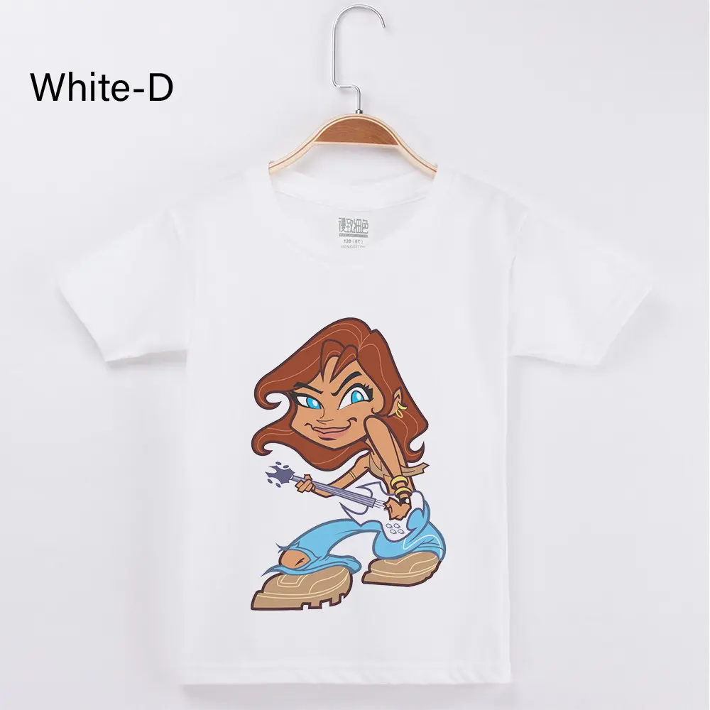 Новинка года, детская одежда, Детская футболка с музыкальными инструментами, футболка с короткими рукавами из хлопка для мальчиков, футболки для маленьких девочек - Цвет: White D