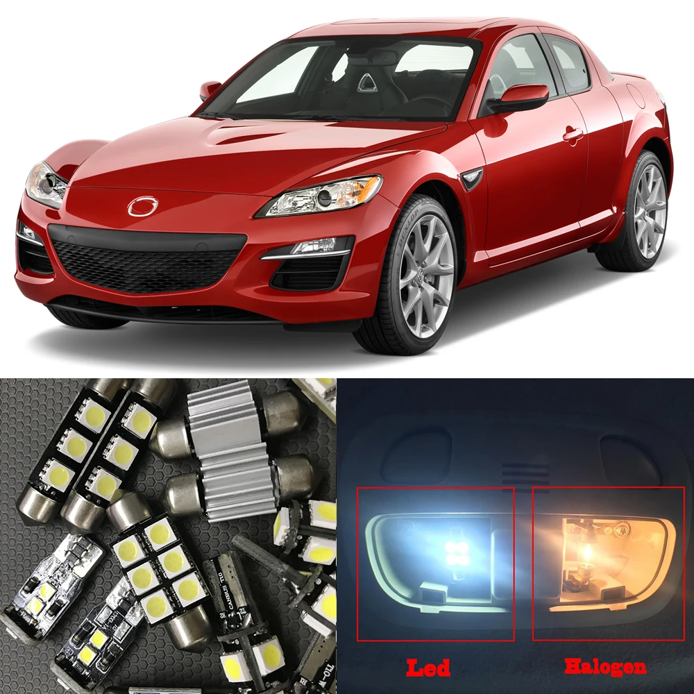 Us 10 58 11 Off 10x White Auto Led Light Bulbs Interior Kit For 2004 2005 2006 2007 2008 2009 2010 Mazda Rx 8 Rx8 Map Dome License Plate Lamp In