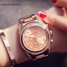 2015 Relogio Feminino Top Brand Womens Quartz Rhinestone Watches Fashion Brand Casual Luxury Dress Rose Gold ladies Wristwatch