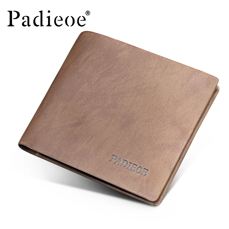 

Padieoe 100% Genuine Cow Leather Men Wallet Luxury Durable Business Men's Purse Fashion Casual Vintage Card Holder Wallets