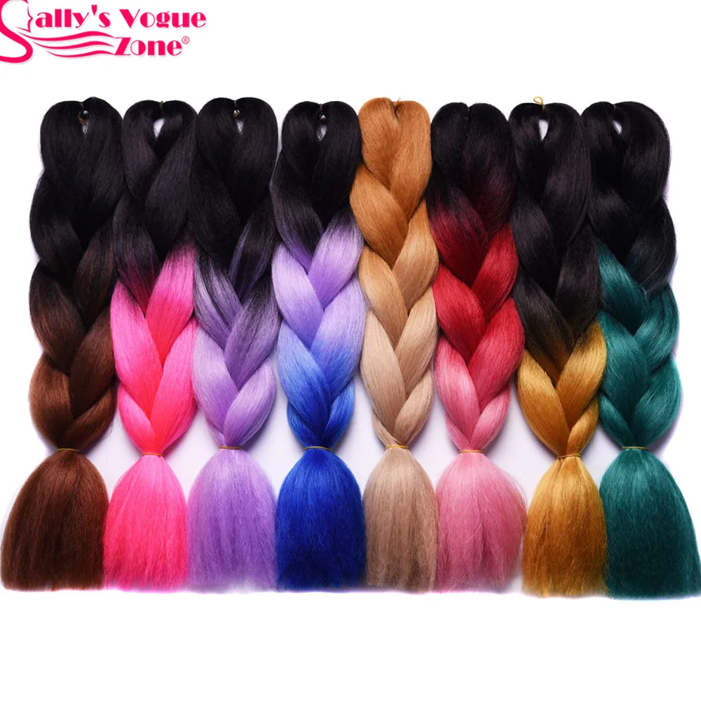 Sallyhair High Temperature Synthetic Jumbo Braids 24inch Black