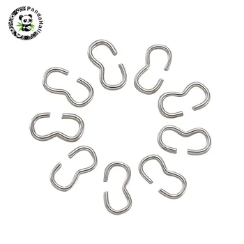 

pandahall 100pcs Iron 3 Word Clasp Chain Connector Charms for Jewelry Making DIY Findings Silver Color 8x4x2mm