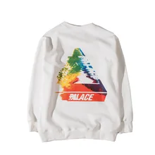 Autumn winter clothing men women lovers fleece PALACE triangle pattern dissolving hedging long-sleeved cashmere fleece men