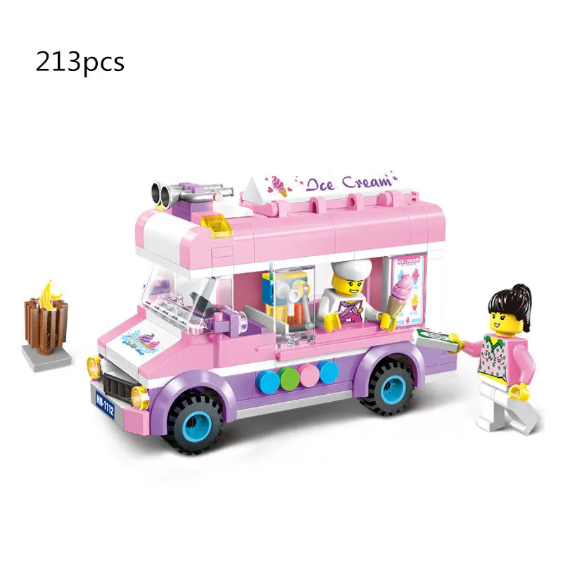 New Children's Fun 213pcs Legoings City Ice Cream Car Police Maintenance Fire truck ABS Model Building Blocks Kit Toys Kid Gifts New Children's Fun 213pcs Legoings City Ice Cream Car Police Maintenance Fire truck ABS Model Building Blocks Kit Toys Kid Gifts