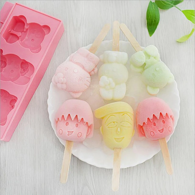 1pc, Popsicle Mold, Creative Popsicle Mold, 4 Cavities DIY Ice Bar Maker  Mould, Silicone Popsicle Mold, Ice Cream Mold, Frozen Ice Cube Box,  Household