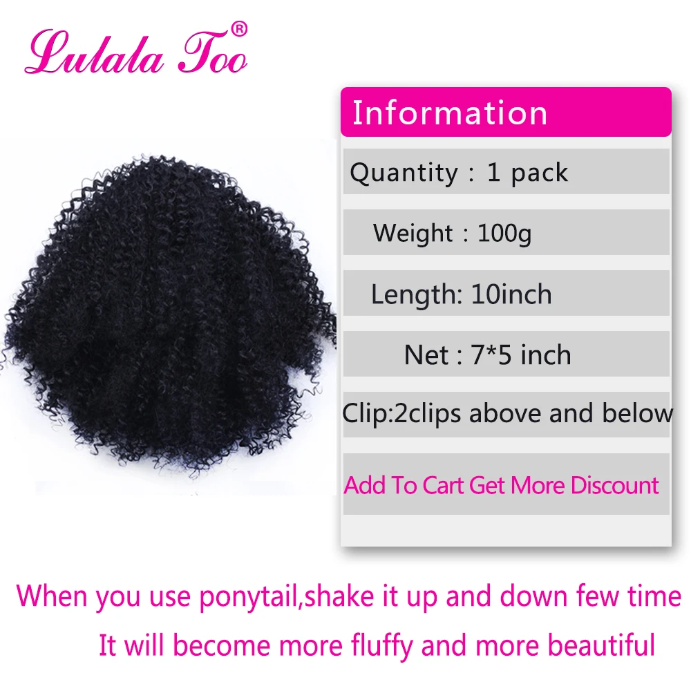 Skup Afro perwersyjne kręcone sznurkiem fałszywy kucyk syntetyczny przyrząd do koka z włosów Chignon Hairpiece dla kobiet Updo klip do przedłużania włosów