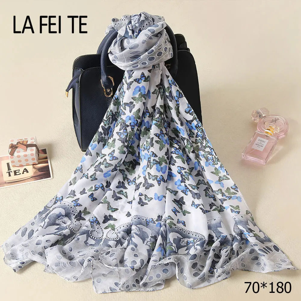 Женский Длинный шарф из саржевого шелка, роскошный бренд Foulard Femme, шифоновая шаль, вискоза, хиджаб, сатиновый шарф для женщин