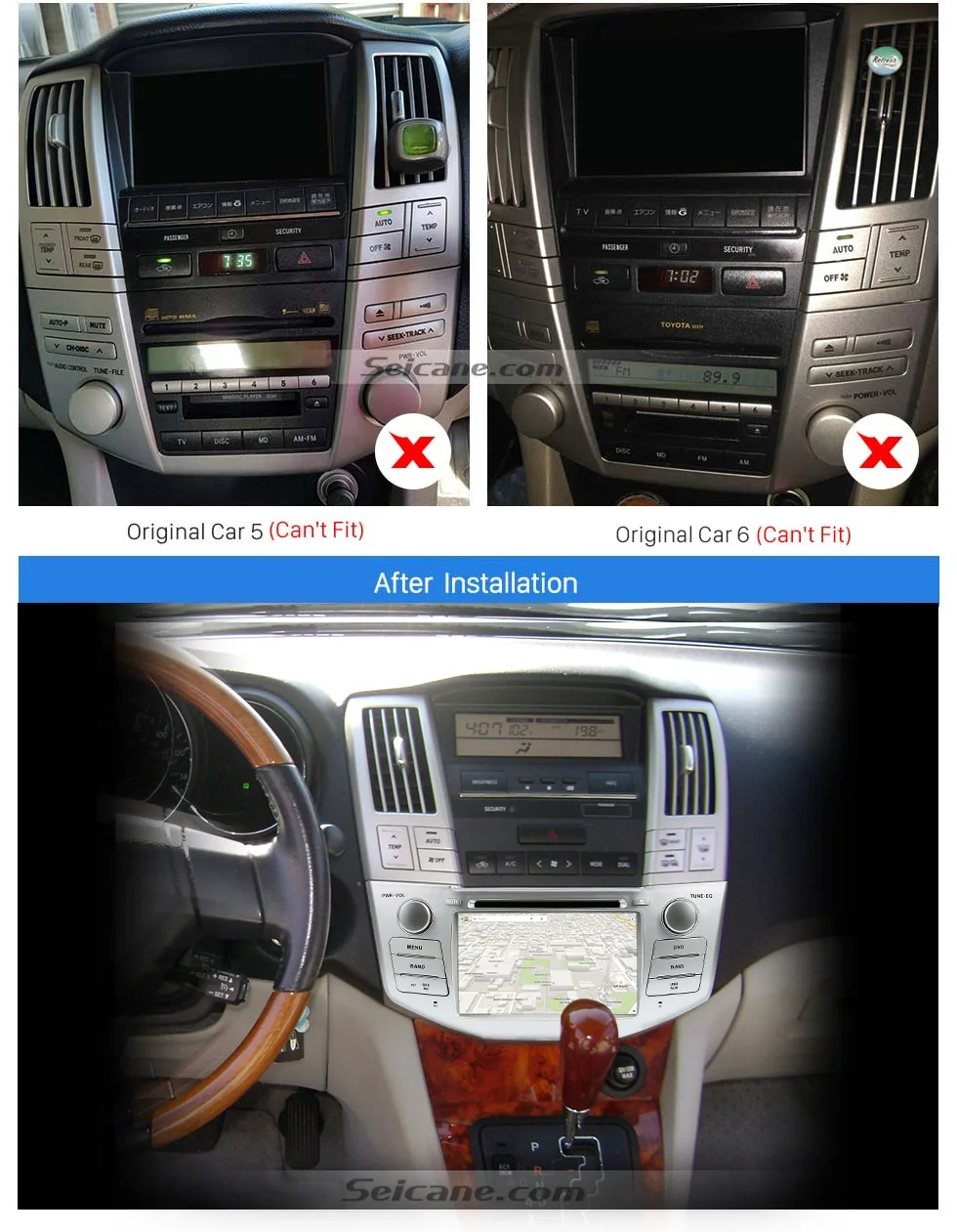 Seicane Android 8,0 HD " 2Din автомобильный Радио Стерео DVD gps Tochscreen Авторадио плеер для Toyota Harrier Lexus RX 350 330 400h