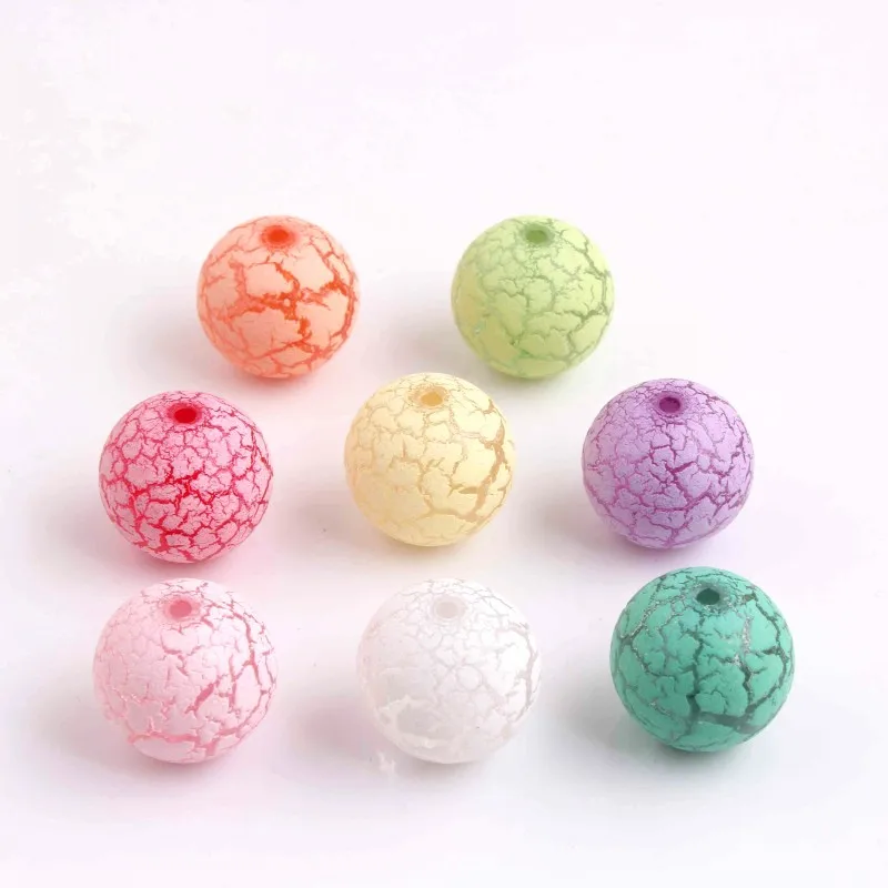 

OYKZA 20mm Fashion Jewelry Acrylic Round Solid Crackle Beads for Chunky Beads Bracelet Necklace Making