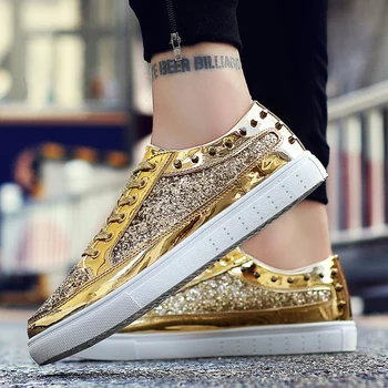 

Rommedal unisex vulcanize shoes women men bling skate shoes luxury outdoor party flat no-slip female male casual shoes wholesale