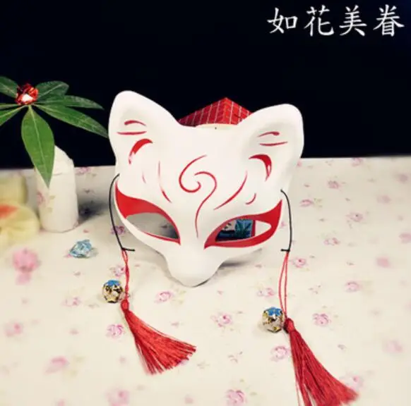 Косплей Аниме Нацумэ Yuujinchou cos Nyanko-sensei Хэллоуин вечерние Onmyoji лиса маска японские аксессуары мультфильм кошка маска - Цвет: Белый