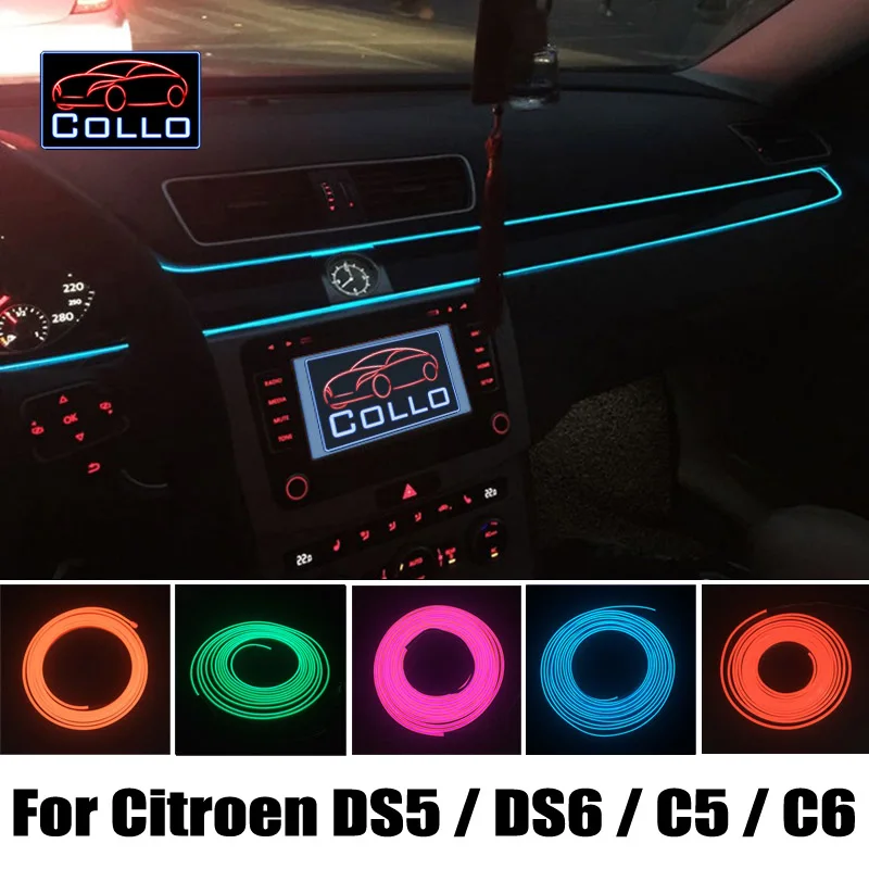 

Flexible Neon Cold Light / EL Wire For Citroen DS5 / DS6 / C5 / C6 / Car Central Control Desk Decorative Strip / DIY 9M A Set