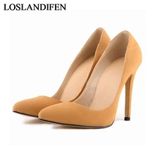 Brand Sexy Point Toe Nubuck Pu Leather High Heels Pumps Shoes 2018 Newest Woman's Red Sandals Heeled Wedding Shoes NLK-A0100 apricot contrast point toe pu heeled slippers