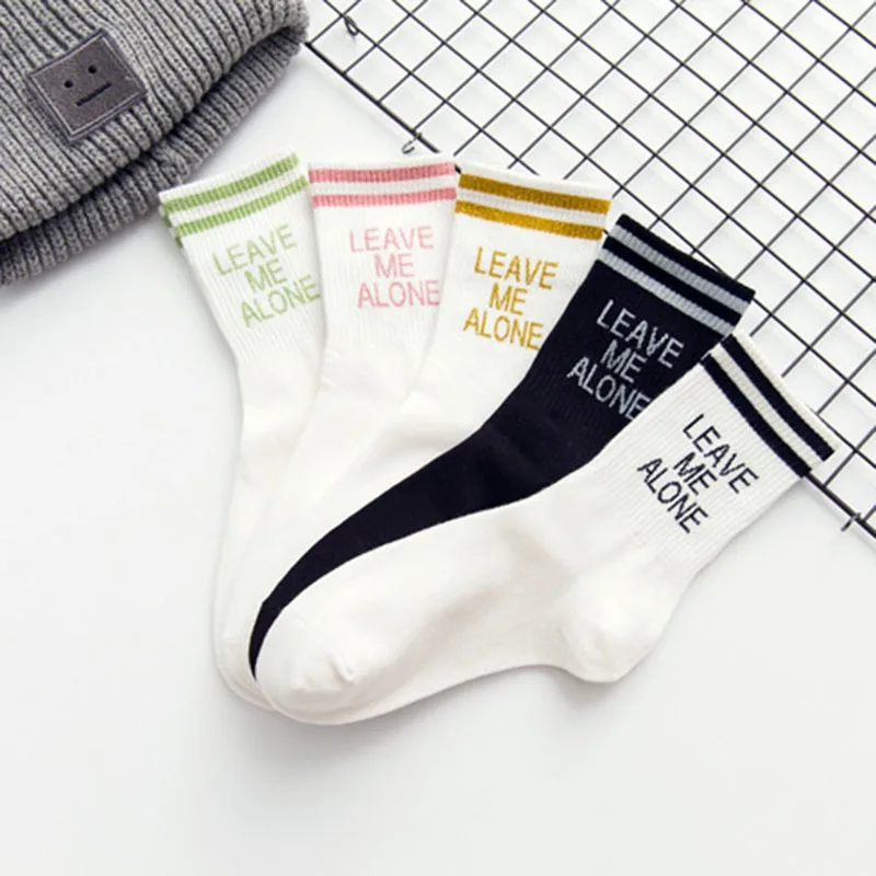 Носки женские весна лето милые harajuku дышащие полосы печати пряжи без костей повседневные носки хлопковые носки calcetines