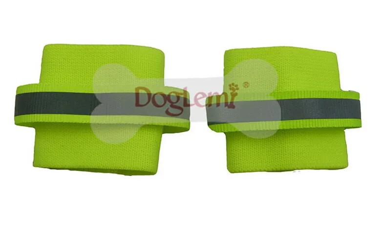 Собака браслеты безопасности 2 шт./компл. флуоресцентный полиэфирный ремешок для ног товары для собак большие собаки безопасные браслеты