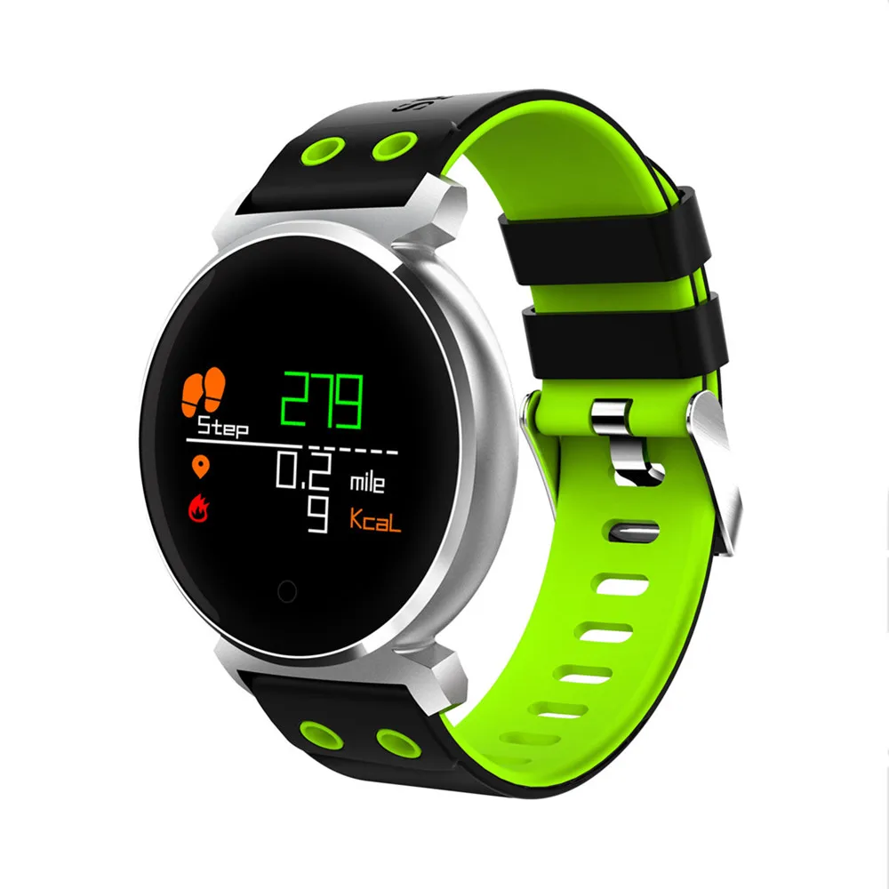 VOBERRY OLED HD цветной Bluetooth умный Браслет сердечный ритм кровяное давление кислородный монитор сидячий браслет для IOS/Android - Цвет: Green