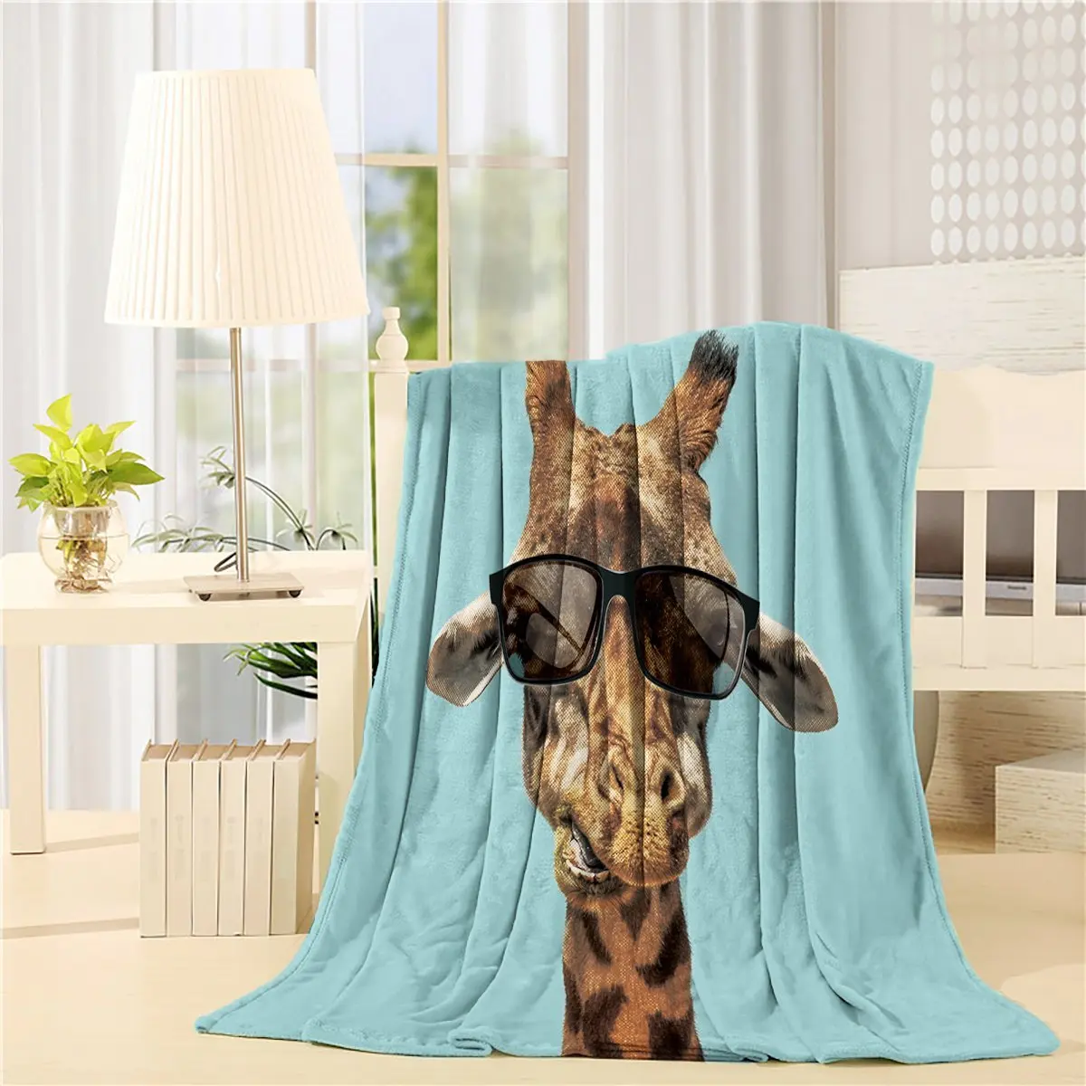 golfshoespop: Comprar Casa Moderna Fresco Girafa Com Óculos De Sol Art  Prints Fleece Blanket Folha Cama Lance Cobertor Baratas Online Preço