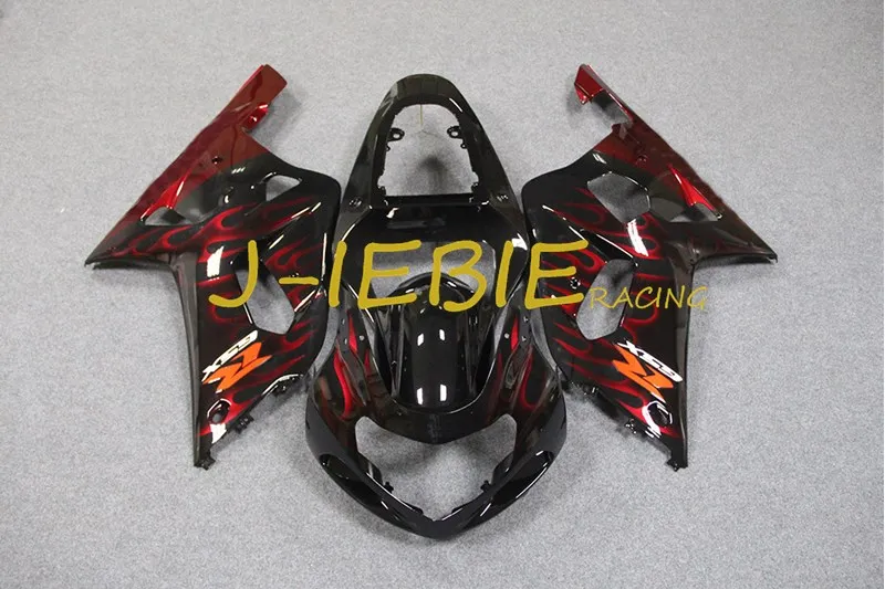 

Black red fire Injection Fairing Body Work Frame Kit for SUZUKI GSXR 600/750 GSXR600 GSXR750 2001 2002 2003