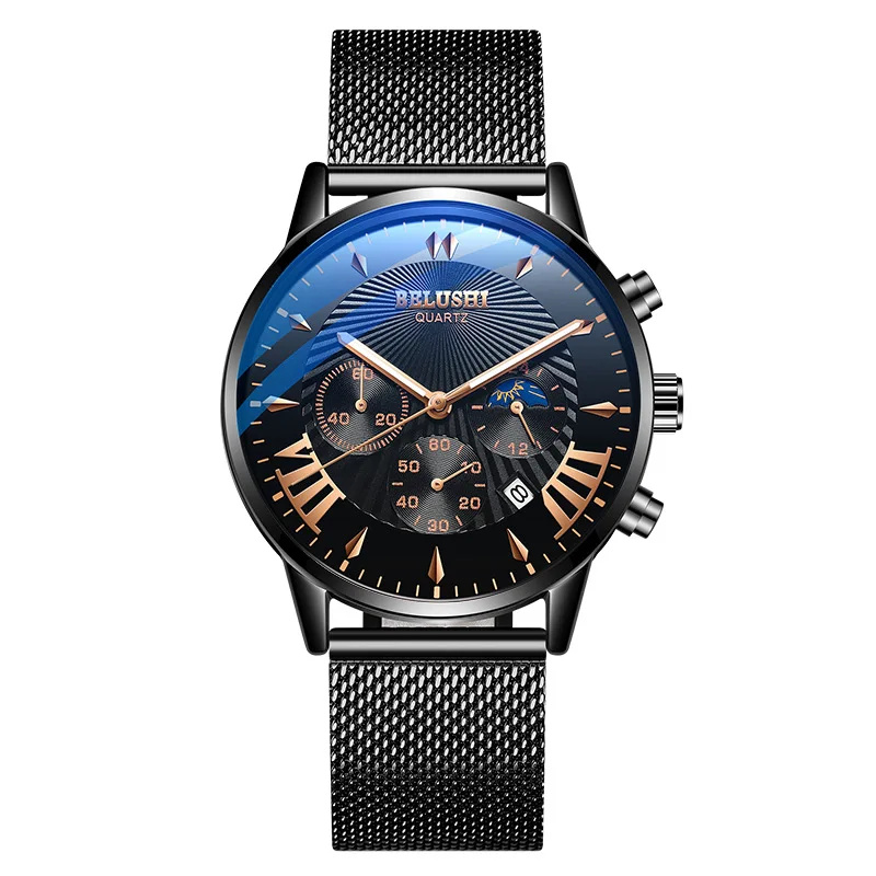 

Mens watches Top Brand luxury Watches Mens Sports Quartz Wrist Watch Waterproof Leather Male Clock Reloj Hombre Black AAA Watch