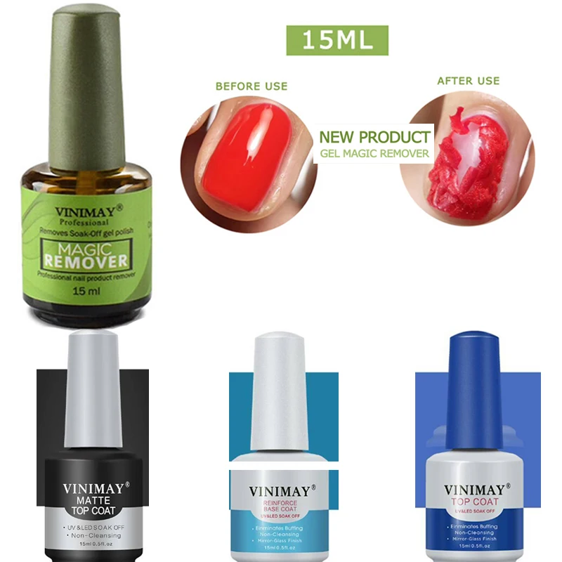 

2019 New 15ml Magic Burst Gel Nail Polish Remover Cleaner Nail UV Gel Degreaser Liquid Remove Sticky Layer Manicure Tools