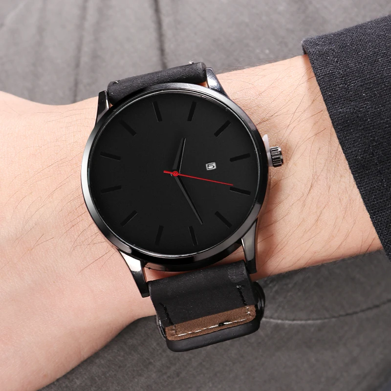 Erkek kol saati модные спортивные часы мужские кожаные с календарем reloj hombre relogio