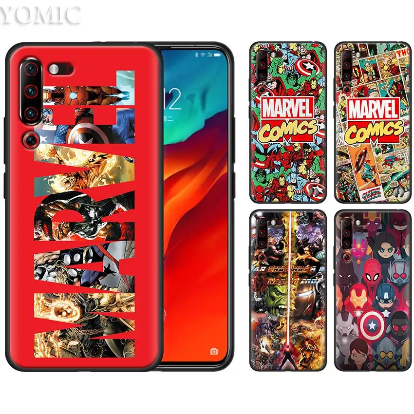 

Marvel Superheroes The Avengers Silicone Phone Case for Lenovo Z6 Pro 6.39" Black Soft Cases for Lenovo Z6 Pro Case Coque