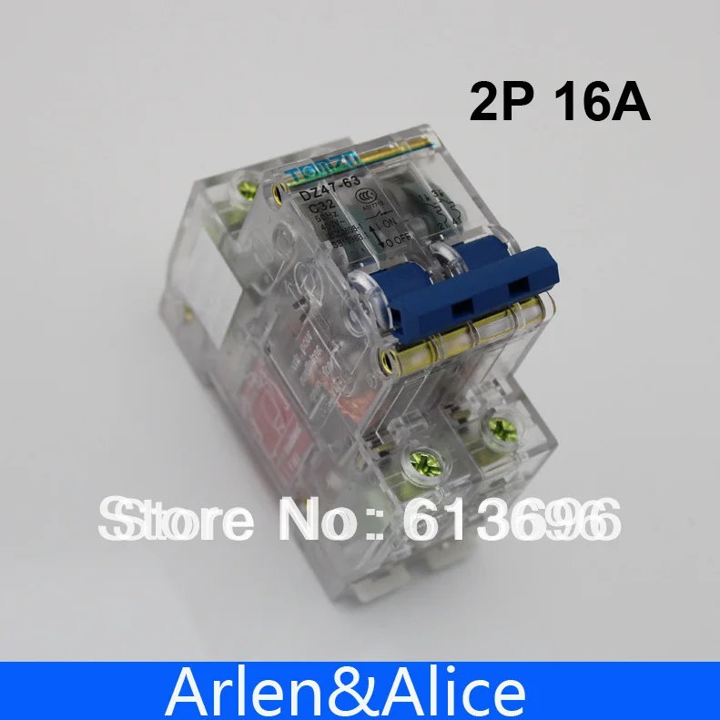 

2P 16A Transparent case Mini Circuit breaker MCB DP