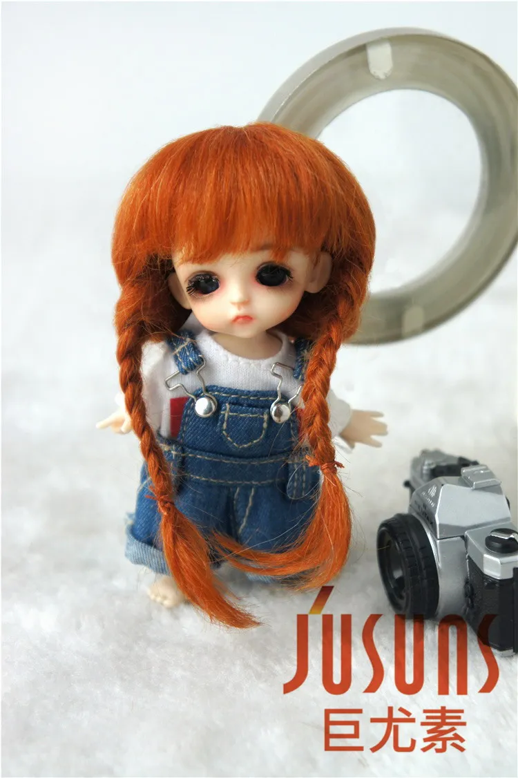 JD018 модный bjd парик мохера Размер 3-4 дюймов 4-5 дюймов и 9-10 дюймов Красивая Ана два оплетки парик для куклы Высокое качество кукольные волосы - Цвет: 3-4inch Carrot M8