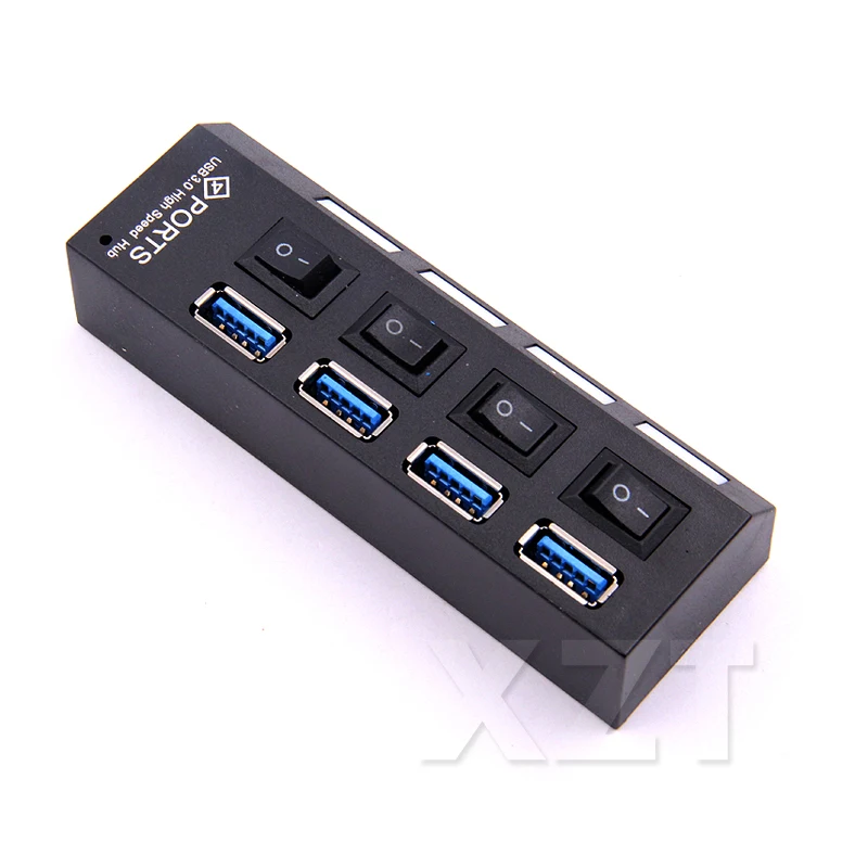 Для ПК ноутбука miniUSB-3,0 концентратор 4 порта 5 Гбит/с высокоскоростной Hubusb портативный usb-концентратор с переключателем вкл/выкл USB сплиттер Кабель-адаптер