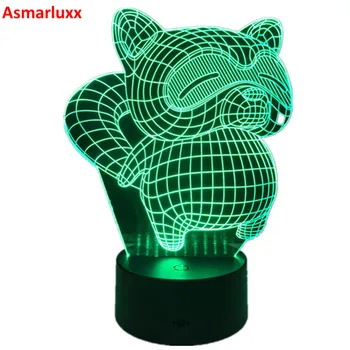 

2017 New Cover Eyes 3D Cat Changable Color LED Nightlight PMMA Illusion Lamp Touch Button Table Night Light for Home Decor Lamp