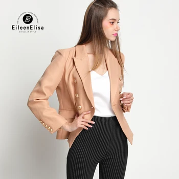 

Ladies Runway Jackets Women Double Breasted Short Jacket Coat 2017