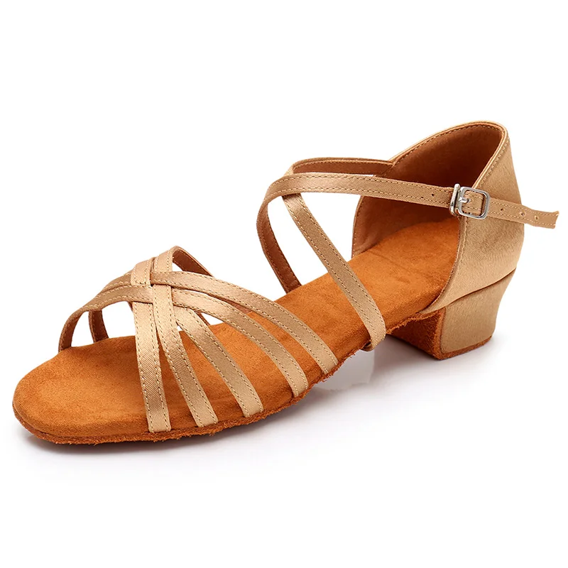 Women Latin Dance Shoes Children Kids Low Heels Indoor Ballroom Tango Dancing for Girls Women dance shoes