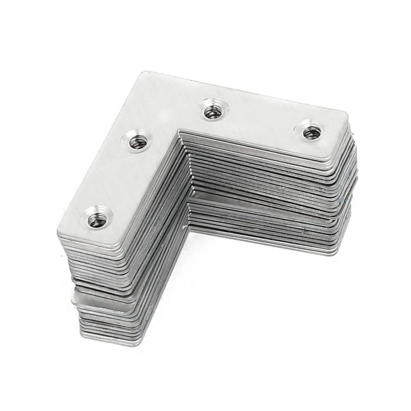 

50mmx50mmx1mm L Shaped Flat Fixing Mending Repair Plates Brackets 30pcs