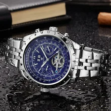 2019Full Steel Watches Brand Self Wind Mechanical Clock Men Water Resistant Wristwatch Fashion Auto Date Business OUYAWEI binssaw men stainless steel watches mechanical wristwatches automatic self wind complete calendar water resistant clock brand