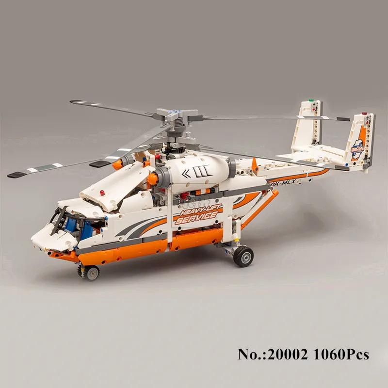 

H&HXY 20002 1060Pcs Technology Series Mechanical Group High Load Helicopter Blocks Compatible With Boy Assembling Toys